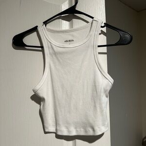 Wild Fable White Fitted Crop Tank Top